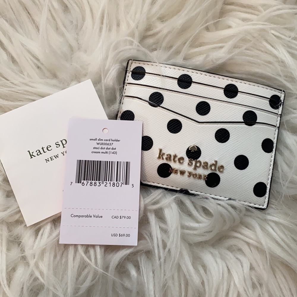 SOLD| Kate Spade Slim Polkadot Cardholder - Picture 4 of 5